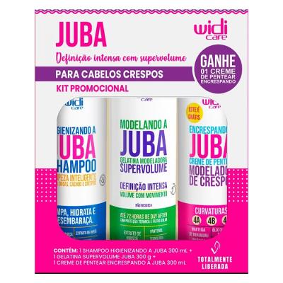 Kit Juba Widi Care Encrespando Shampoo 300ml + Gelatina 300g + Creme de Pentear 300ml
