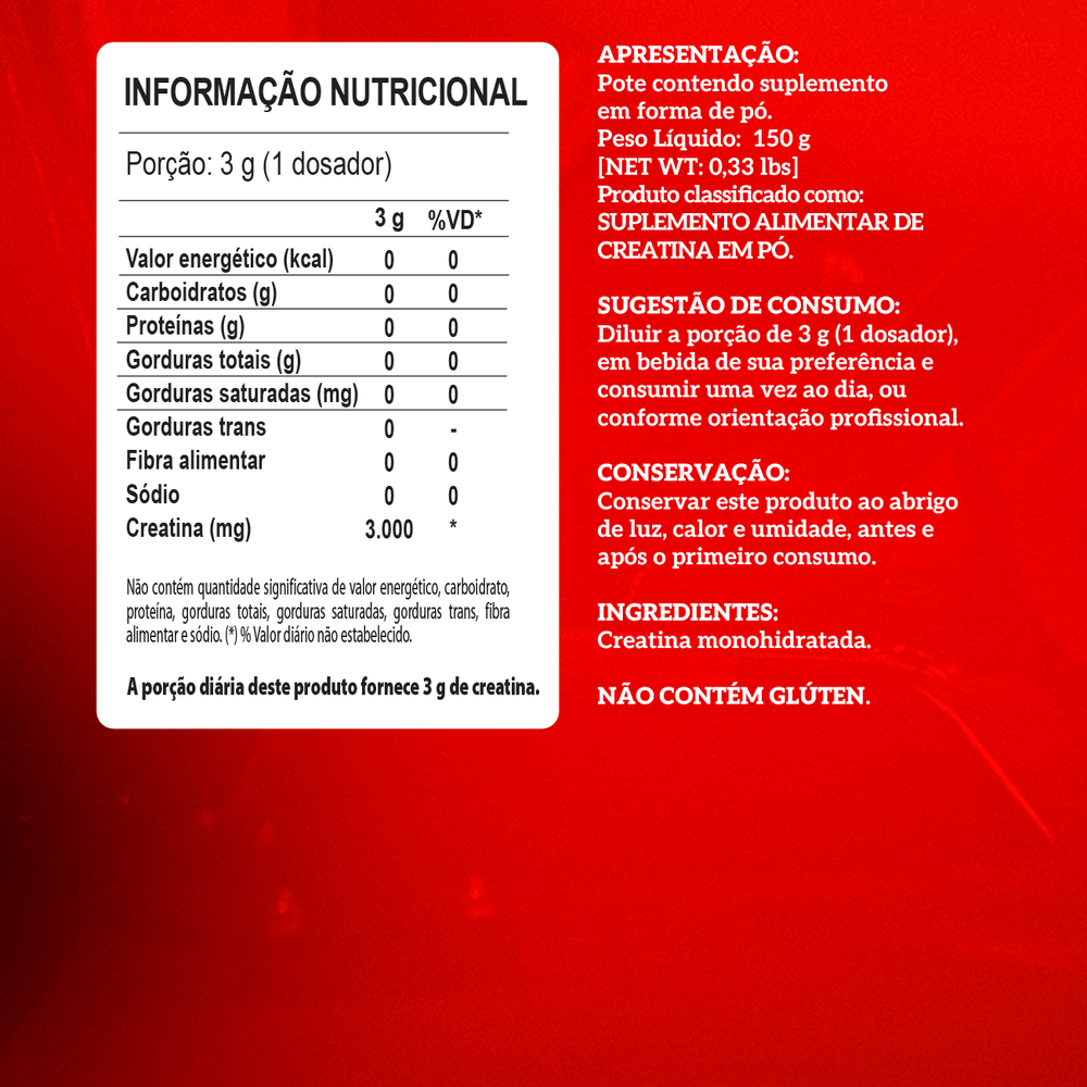 Creatina 100% Pura 150g Hardcore - 3