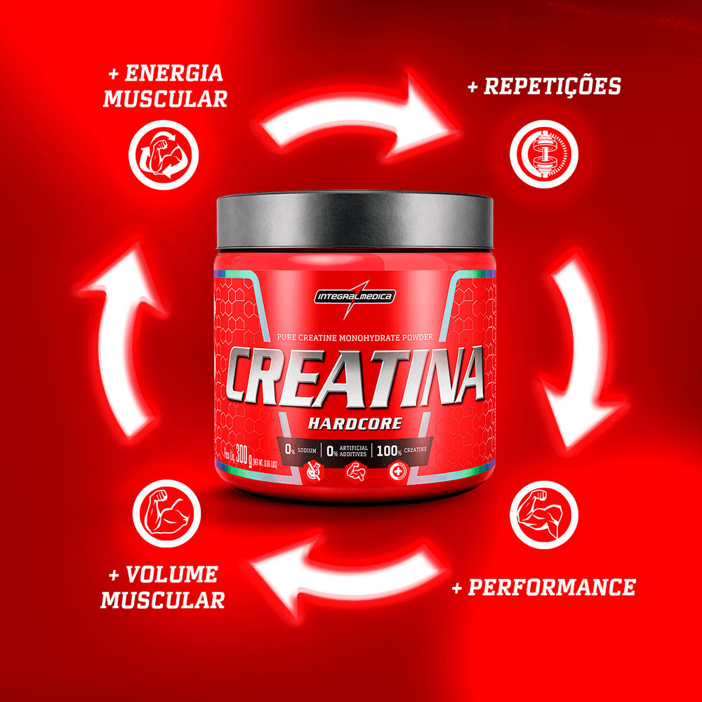 Creatina 100% Pura 300g Hardcore - 3