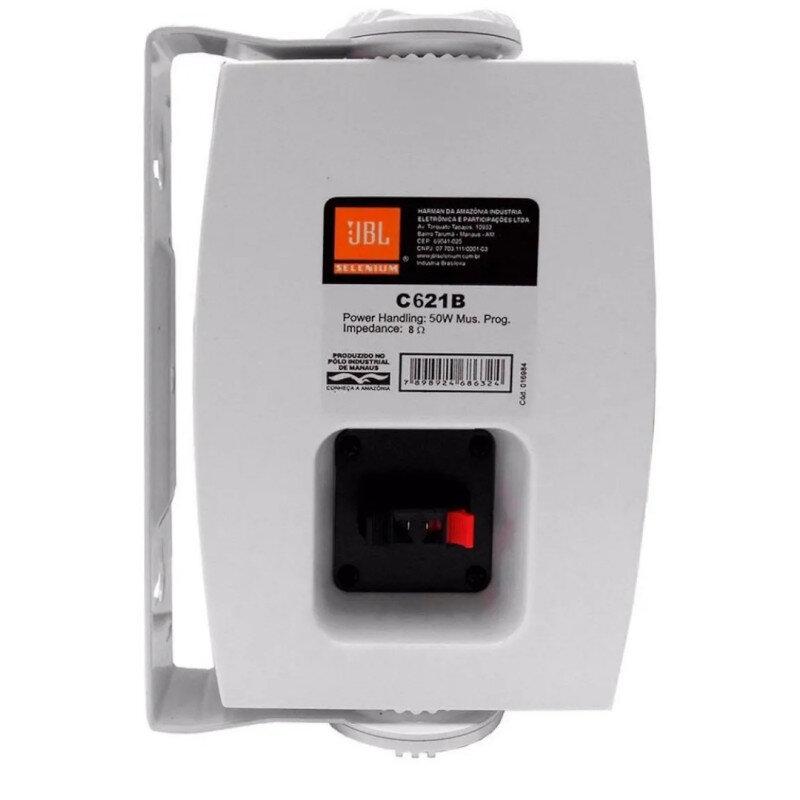 Par de Caixas de Som JBL C621B Branco 50W RMS de Parede - 2