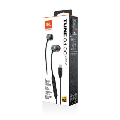 Fone de Ouvido JBL Tune 310 com entrada USB-C Preto
