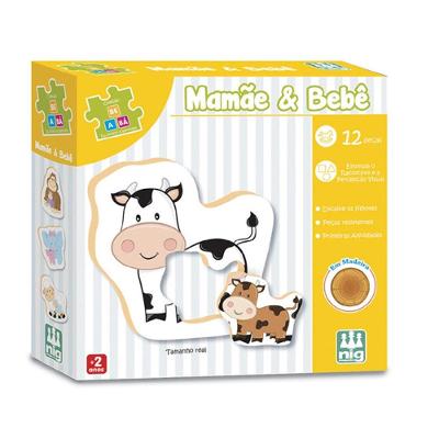 Mamãe E Bebê 12 Peças Madeira Coleção Be A Bá Nig Brinquedos