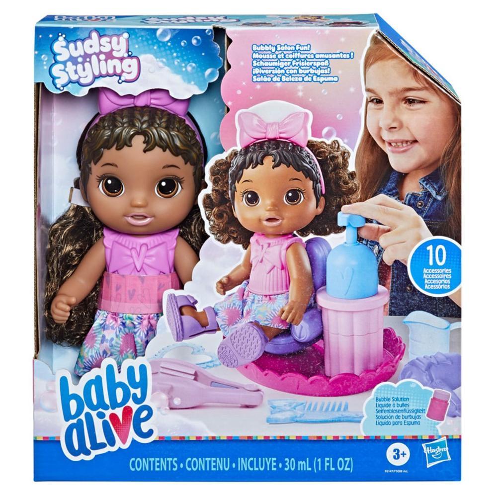 Boneca Baby Alive Sudsy Styling Negra 30cm - F6147 - Hasbro - 1