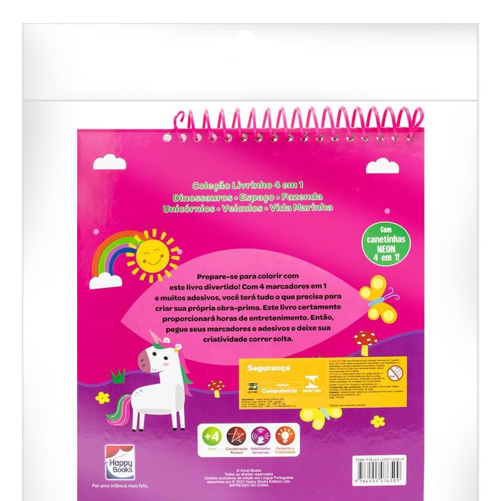 Livrinho 4 em 1 Unicórnios - Happy Books - 2