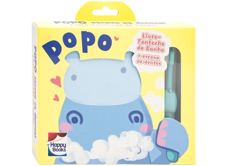 Livro-Fantoche Banho Popo escova os dentes Amarelo - Happy - 1