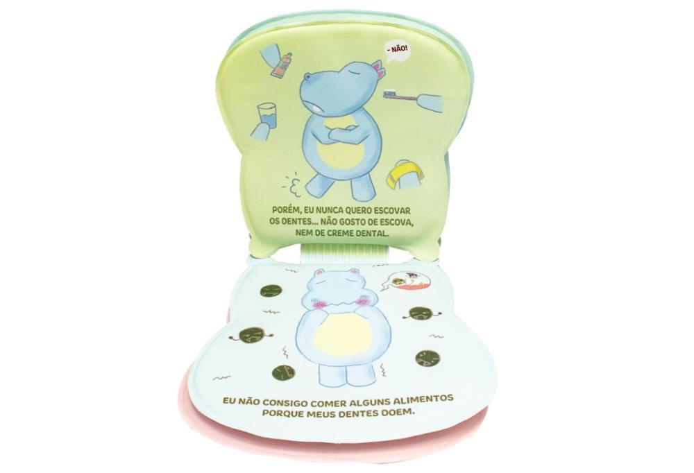 Livro-Fantoche Banho Popo escova os dentes Amarelo - Happy - 3