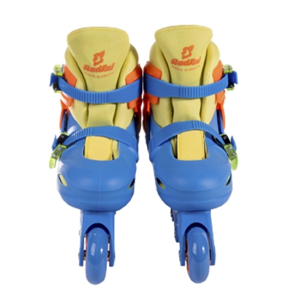 Patins In Line Azul e Laranja 30 a 33 Ajustáveis - Fênix - 1