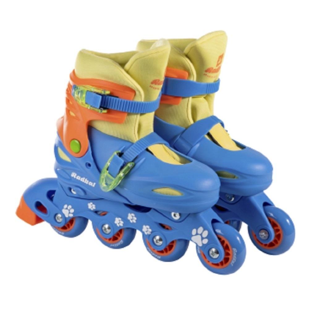 Patins In Line Azul e Laranja 30 a 33 Ajustáveis - Fênix - 3