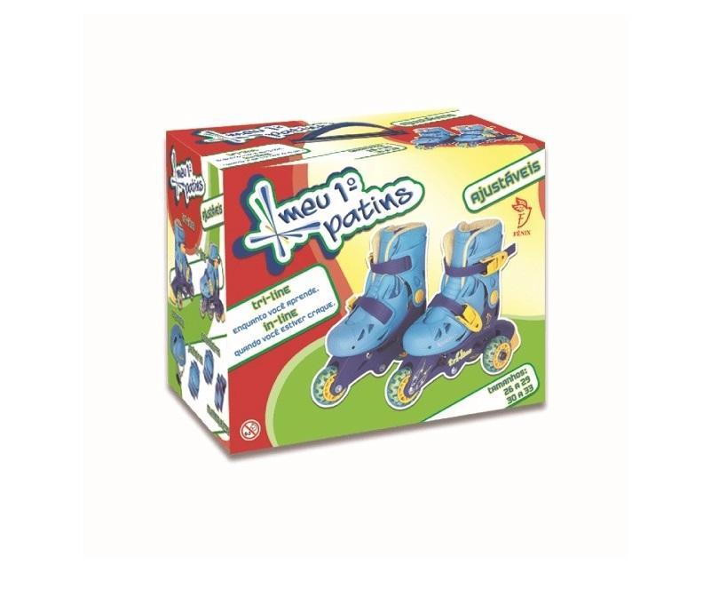 Patins Tri-line 26 29 Ajustável Com Acessórios Azul - Fênix - 2