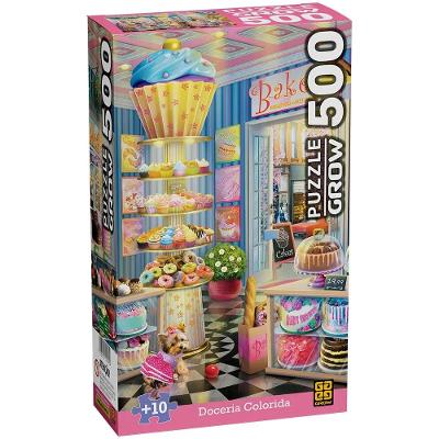 Quebra-cabeça 500 peças - Doceria Colorida - Grow
