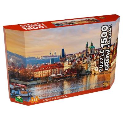 Puzzle 1500 peças Panorama Pôr do Sol em Praga - Grow