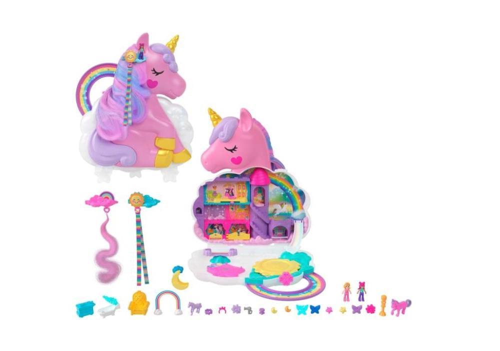 Polly Pocket Salão De Unicórnio Arco-íris - HKV51 - Mattel - 2