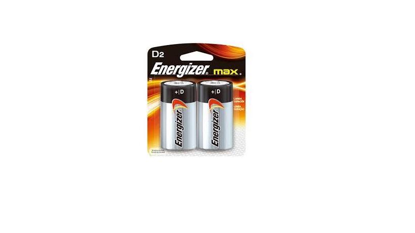 Pilha Grande-D2 Alcalina Max com 2 unidades - Energizer - 1