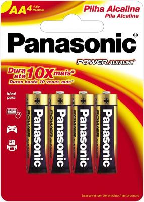 Pilha Alcalina AA pequena - 1.5V - 04 unidades - Panasonic
