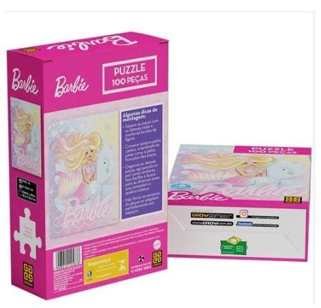 Quebra-Cabeça Puzzle 100 peças Barbie Brilhante- Grow - 2