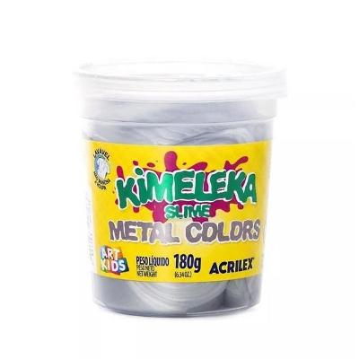 Slime Kimeleka Metal Colors Cinza 180G Art Kids - Acrilex