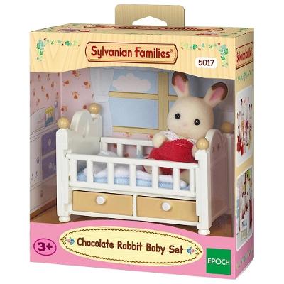 Sylvanian Families Bebê Coelho Chocolate e Cama -Epoch Magia