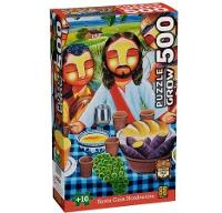 Quebra-Cabeça Puzzle 500 peças Santa Ceia Eduardo Lima- Grow - 1