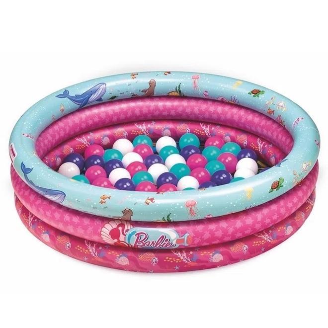 Piscina de Bolinhas Inflável Barbie - Com 25 bolinhas - Fun - 1