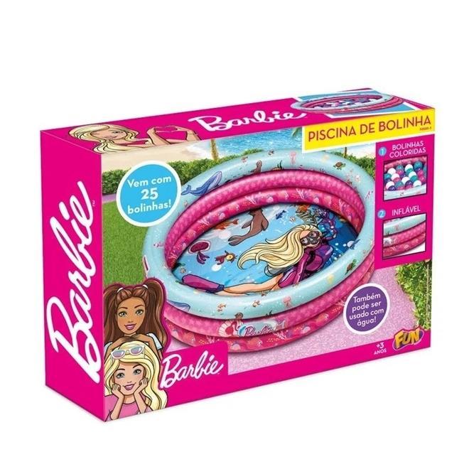 Piscina de Bolinhas Inflável Barbie - Com 25 bolinhas - Fun - 2