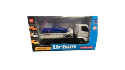 Caminhão Urban Guinho Branco com Carro Azul - Roma