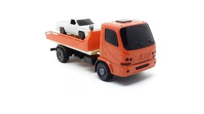 Caminhão Urban Guinho Laranja Com Carro Branco - Roma