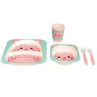 Kit Bebê refeição Gatinho de Bambu - Buba - 2