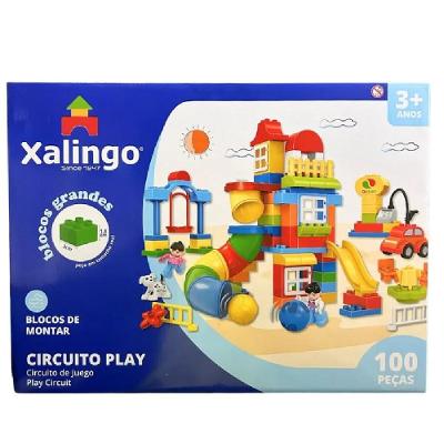 Blocos De Montar Circuito Play 100 Peças - Xalingo