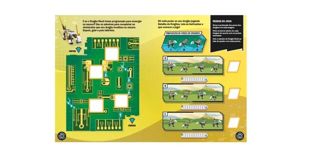 Livro Lego Ninjago Construa e Customize Dragões - Catapulta - 3