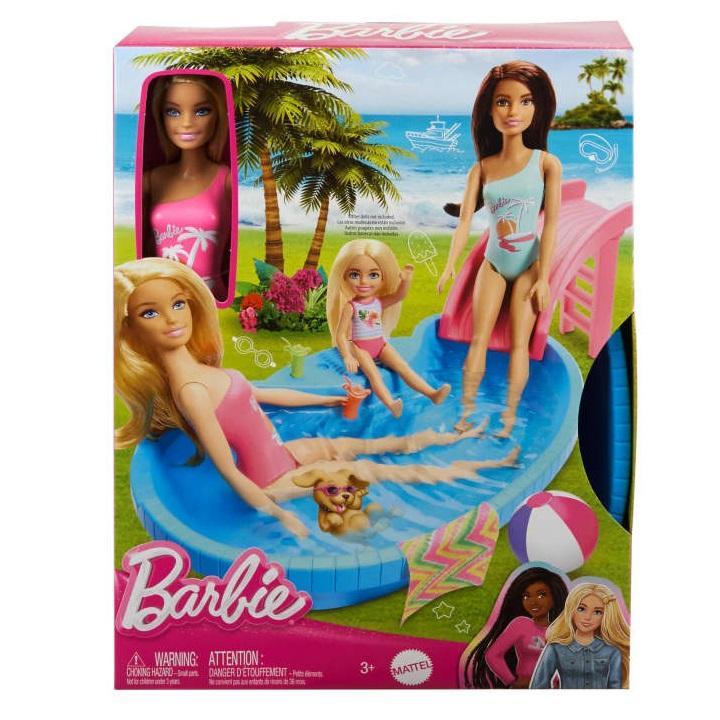 Barbie Conjunto Piscina Glam Boneca Maiô Rosa HRJ74 - Mattel - 3