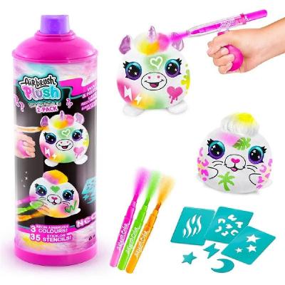 2 Mini Pelúcias Airbrush Neon Surpresa Para Pintar - Fun 