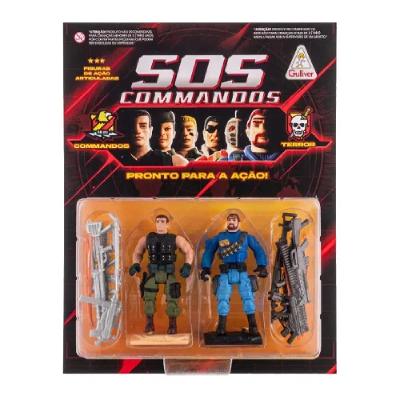 Boneco SOS Commandos Vs Terror Cronos e Shark - Gulliver