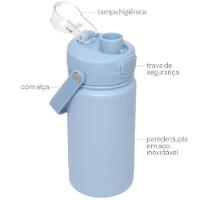 Copo Térmico Inox Parede Dupla 350ml Azul - Buba - 2
