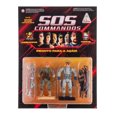 Boneco SOS Commandos Vs Terror Willie Go e Mattone- Gulliver