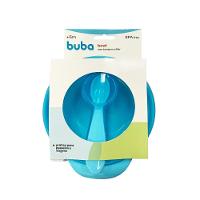 Kit Prato Bowl com Tampa e Colher 300ml Azul - Buba - 1