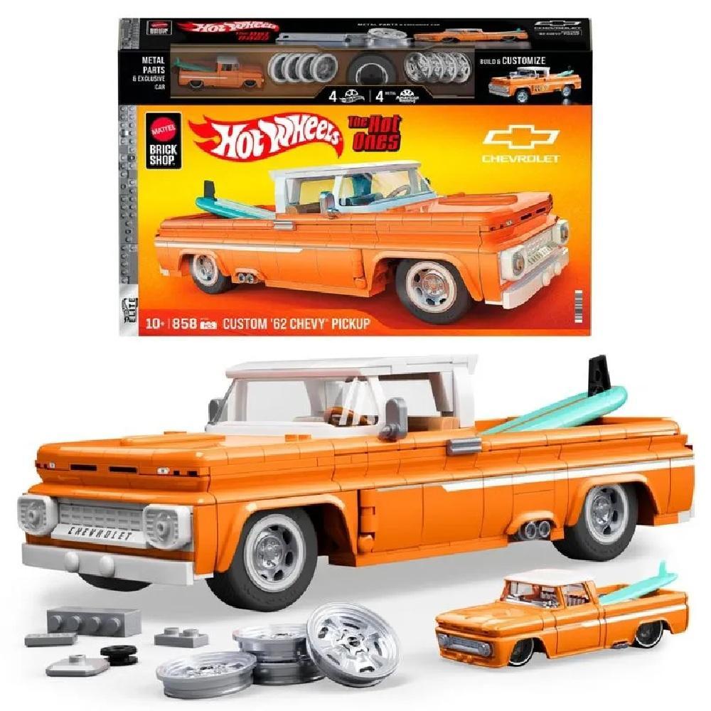 HotWheels Brick Shop Custom Chevy Pickup 1/16 -JFT20- Mattel - 1