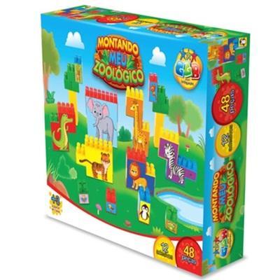 Blocos de Montar Zoológico - 48 Peças – GGB Brinquedos - 1