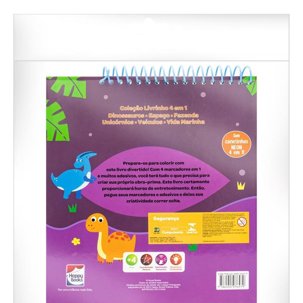 Livrinho 4 em 1 Dinossauros - Happy Books - 2