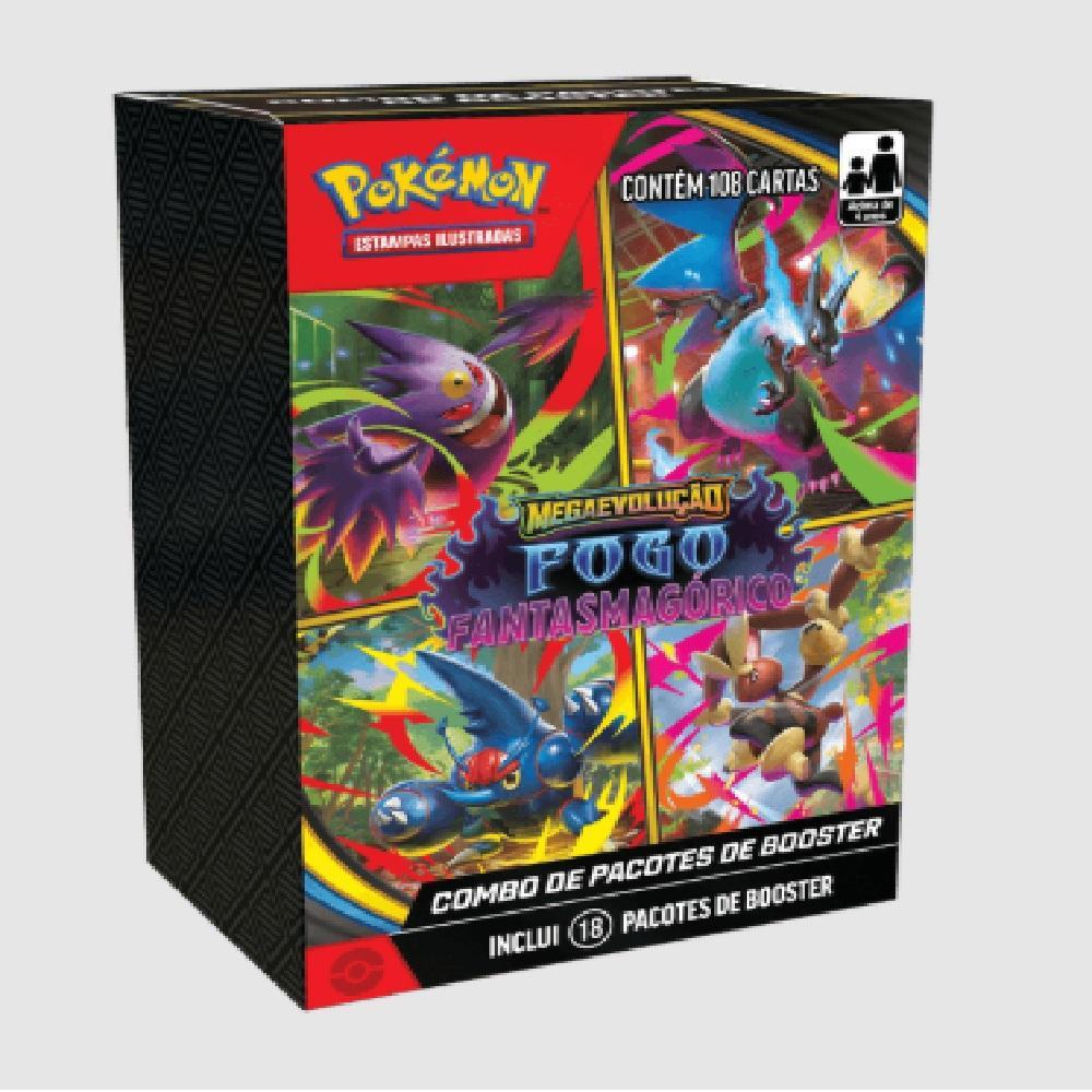 Combo de Booster Pokémon ME02 Fogo Fantasmagórico - Copag - 1