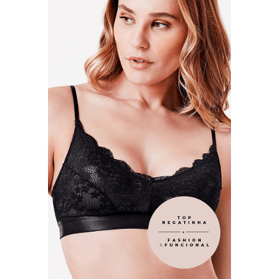 Top Renda Alça Fina Renda Basic Me