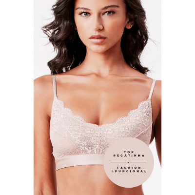 Top Renda Alça Fina Renda Basic Me