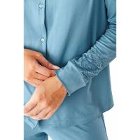 Pijama Longo Malha Botões Bruna - 1