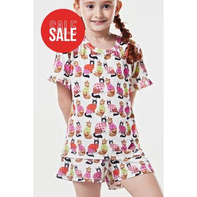 Pijama Curto Malha Cats Kids Feminino