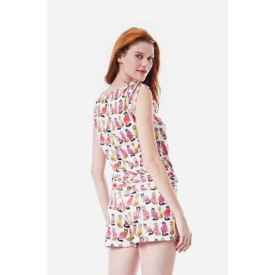 Pijama Curto Regata Malha Cats