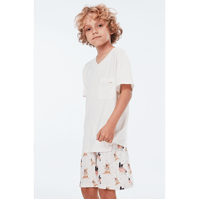 Pijama Curto Malha Pinot Kids Masculino