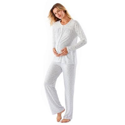 Pijama Longo Malha Lily Maternidade