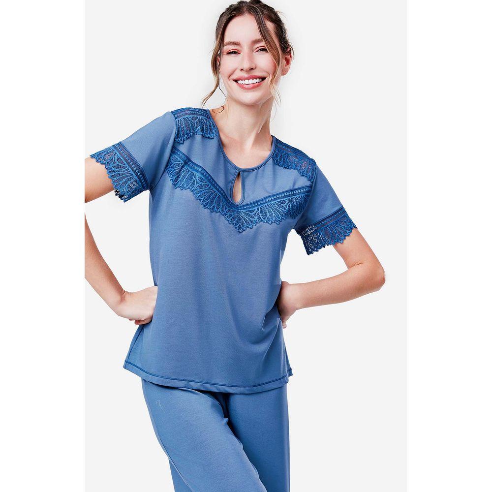 Pijama Capri Malha Dinamarca - 4