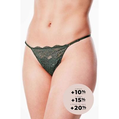 Calcinha Fio Renda Deep Green