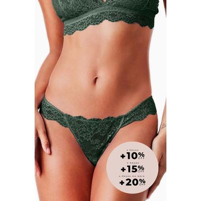 Calcinha Biquíni Renda Deep Green