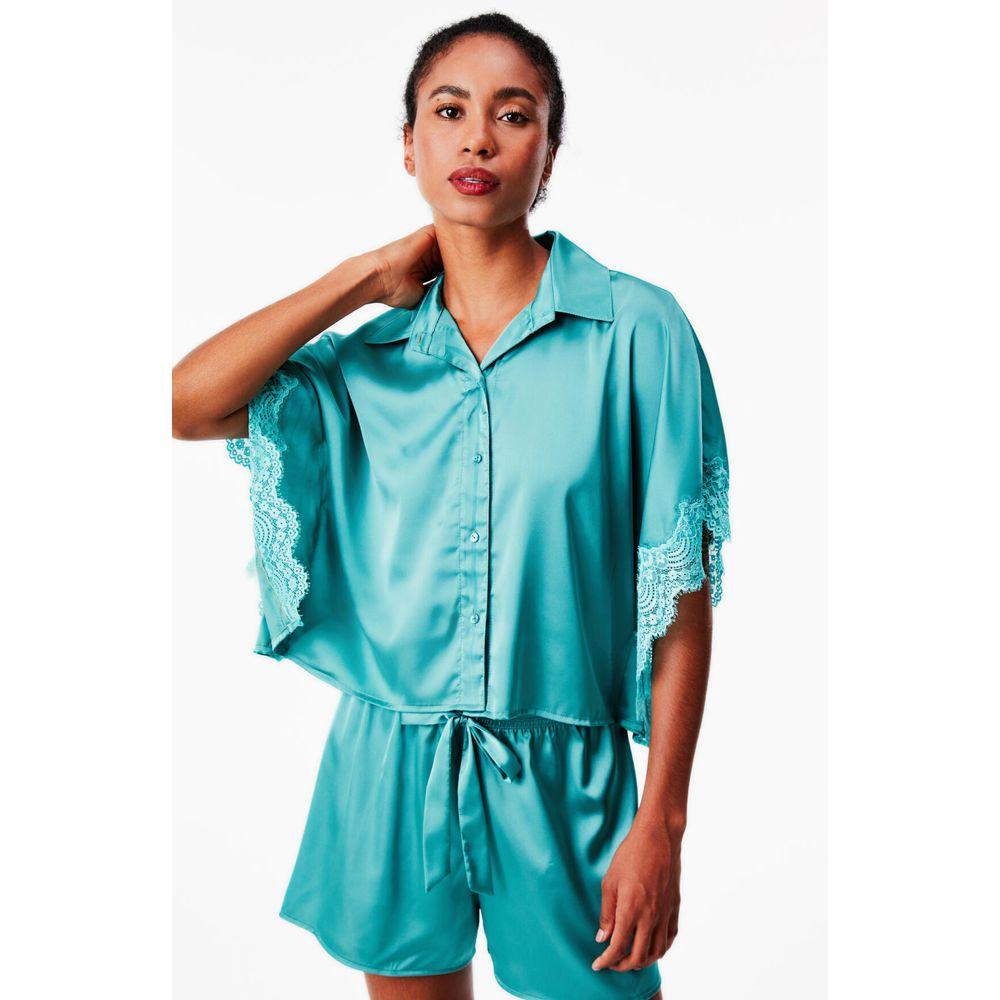 Pijama Curto Cetim Mia - 1